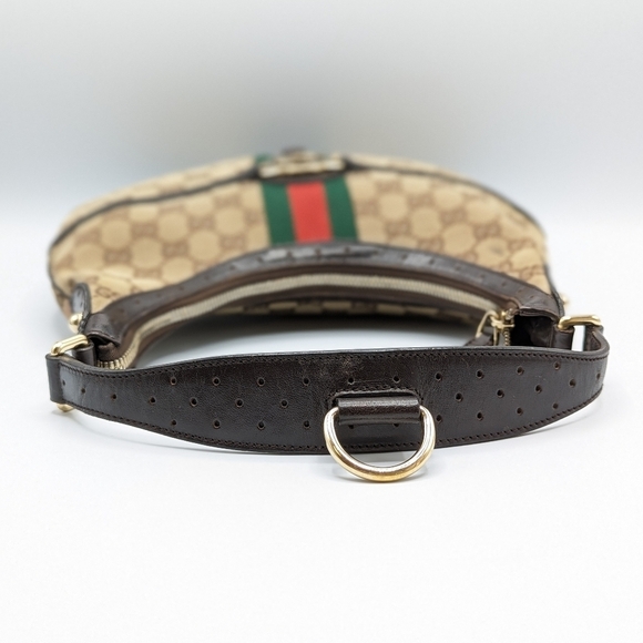 Gucci Monogram GG Web Reigns Small Shoulder Hobo Bag - Picture 7 of 14
